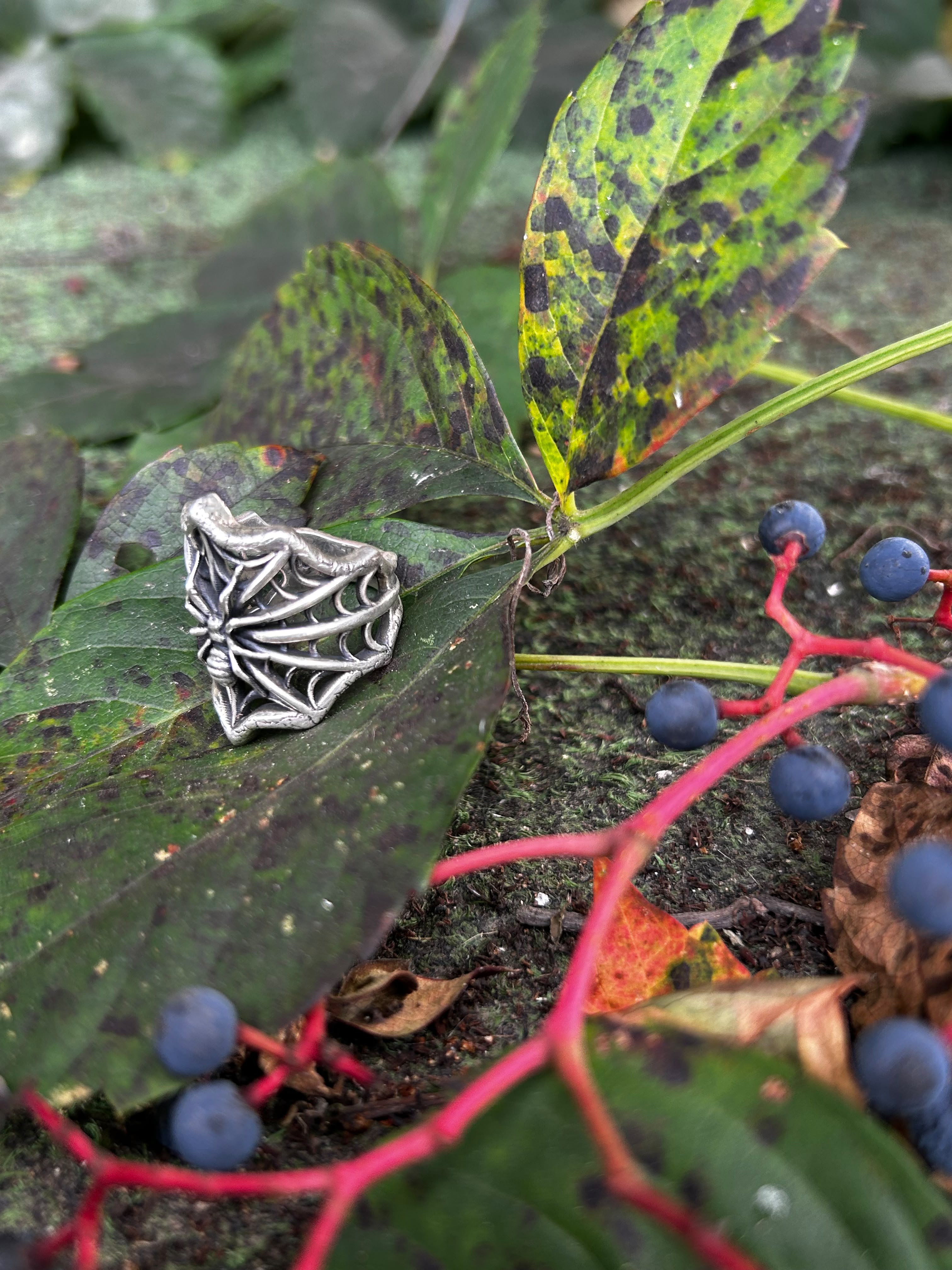 Flight Tribe .925 Web Spider Ring